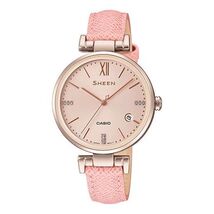 CASIOWaterproof SHEEN Quartz Sapphire Crystal Pink Analog - $278.88
