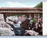 Covered Bridge Connecticut River Bellows Falls Vermont VT 1907 UDB Postc... - £14.91 GBP