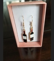 1 Pair Metal Super Fun Wine Bottles Dangle Earrings For Any Occasion - £6.75 GBP