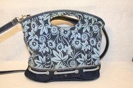 Tommy Hilfiger Blue Floral Denim Cross Body Bucket Style Tote Handbag - £59.06 GBP