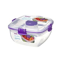 Sistema Klip It Salad To Go 1.1 Litre Container 21356,Clear with Coloured Clips, - £12.35 GBP