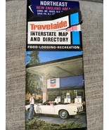 1972 Chevron Northeast New England Travelaide Map With Holder Mustang - $12.50