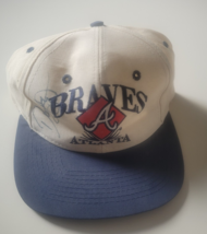 RareDenny Neagle Signed Ed West Vintage 90s Hat Snap MLB Baseball Atlanta Braves - £15.25 GBP