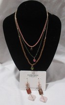 PARK LANE Sparkle Box exclusive AUTUMN Necklace+ 3&quot; extension &amp; Dangle Earrings - £104.60 GBP