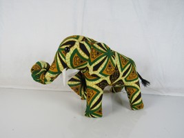 Handmade Fabric Stuffed Elephant Statue Figurine Made in Africa - $19.32
