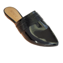 SCHUTZ Shoes Women Eu 38 US 7.5M Patent Leather Mule Flats Black - £24.62 GBP