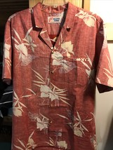 Malihini Vintage Men’s XL Red Floral Short Sleeve Button Down Hawaiian Shirt - £57.75 GBP