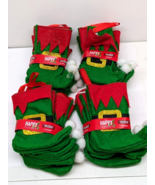 Lot of 4 Happy Holidays Christmas Elf Green Stocking Mini Decor 6/Lot (2... - $443.79 MXN