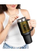 Chained to the Flame 40oz Tumbler Steampunk Black Rose Gears Fire Insulated - $61.00