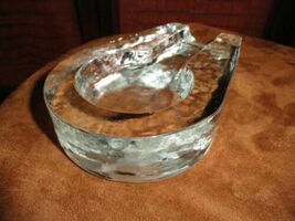 Art Deco heavy glass cigar ashtray. Measures 7.5"  L  x  5"  W x  1.5' H image 11