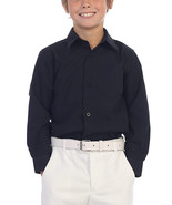 Boy&#39;s Classic Fit Long Sleeve Black Button Down Toddler Kids Dress Shirt 20 - $413.72 MXN