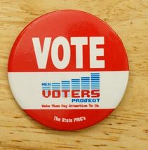 Vintage Pinback Button Political Activism VOTE Voters Project State PIRG - $10.88