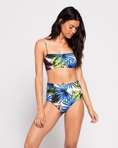 L*Space Swimwear Electric Palm Rebel Bandeau Bikini Top (S) Nwt - £71.45 GBP