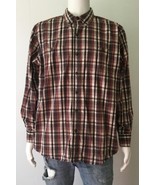C.E. SCHMIDT Workwear Brown/Gray Plaid Long Sleeve Button Down Shirt (Si... - £15.98 GBP