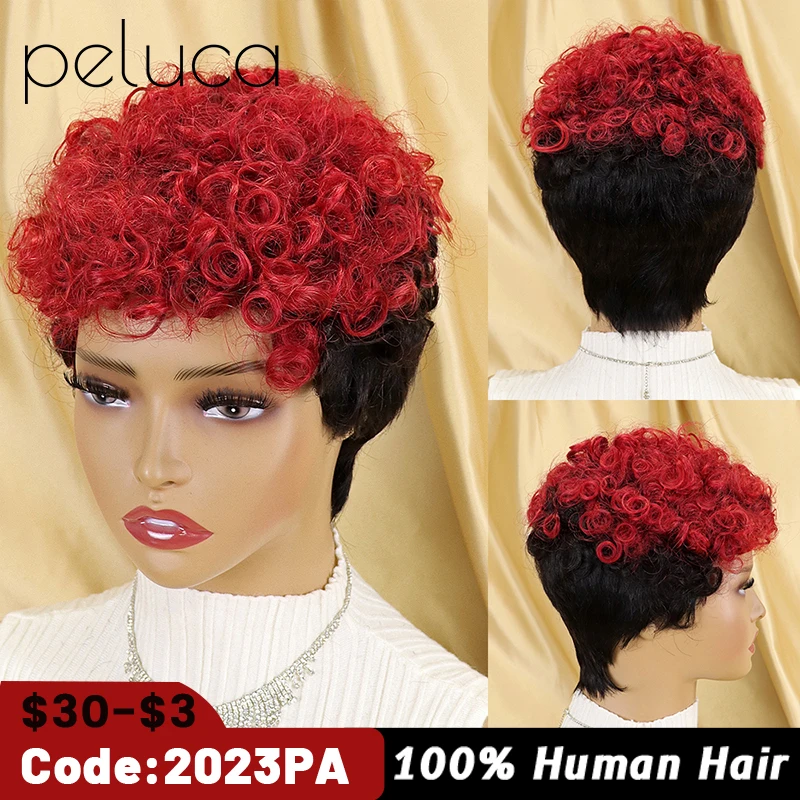 Afro Kinky Curly Wig With Bangs Short Fluffy Hair Wigs For Black Women Gluele - $27.72+