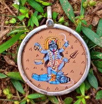 Handmade Miniature Hand Painted 925 Sterling Silver Goddess Kali Kaali Pendant 2 - £16.69 GBP