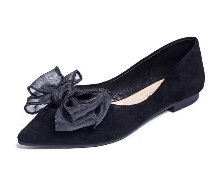 Spring Bow Flats Women Casual Loafers Pointed Toe Ladies Ballets OL Office Shoes - £128.47 GBP