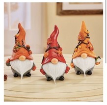 7in tall Fall Autumn Gnomes 3 pc Set (col) - £71.21 GBP