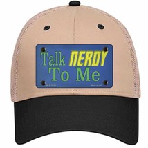 Talk Nerdy To Me Novelty Khaki Mesh License Plate Hat Tag - £23.31 GBP