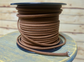 Braune Baumwolle 2-Wire Tuch Bedeckt Kordel, 18ga. Vintage Stil Lampen A... - £1.00 GBP