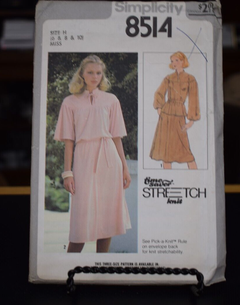Primary image for Simplicity 8514 Misses 2-Piece Pullover Dress & Tie Belt Pattern - Size 6/8/10