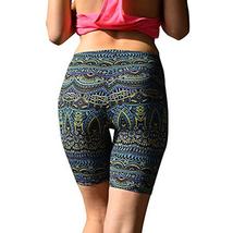 Womens Print Sport Pants Soft Brushed Active Stretch Yoga Bike Short Pants - $19.99