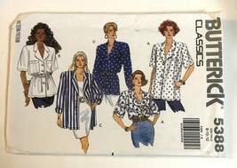 1991 BUTTERICK 5388 MS Loose-fit Shirts or Jackets PATTERN 8-10-12 Uncut - $5.31