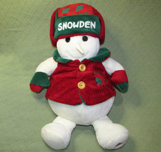 1998 Snowden 24&quot; Plush Snowman Christmas Stuffed Animal Red Vest Vintage Holiday - £16.79 GBP