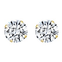 2.00ct Simulated Diamond Earrings 14K Yellow Gold Plated Solitaire Studs Women&#39;s - £26.99 GBP