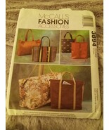McCall&#39;s Pattern 3894 Fashion Accessories Totes Bag Handbag Purse uncut - $151.33 MXN