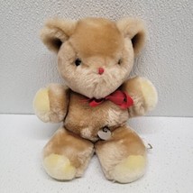 Vintage Eden Musical Brown Bear Red Nose Red Bow Plush Wind Up Stuffed A... - $29.60