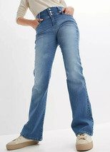 BP Exposed Button High Waist Flared Jeans UK 16 L31 (fm31-11) - £23.62 GBP