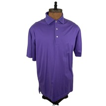 Peter Millar Golf Polo Cotton Men&#39;s Medium Purple Solid - £28.03 GBP