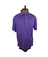 Peter Millar Golf Polo Cotton Men&#39;s Medium Purple Solid - £28.03 GBP