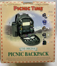 Picnic Time Picnic Backpack Safari Green W/Blue Green Tartan. Service For Four - £30.36 GBP