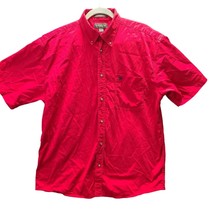 Knights Sportswear Mens Button Up Shirt Red Size Large 100% Cotton Short Sleeve - £8.80 GBP