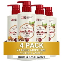 Old Spice Men&#39;s Body Wash GentleMan&#39;s Blend Coffee &amp; Amber, 16.9 oz, Pack of 4 - £55.14 GBP