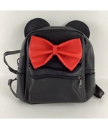 Disney Minnie Mouse Mini Backpack Adjustable Straps Black Classic Red Bo... - $432.53 MXN