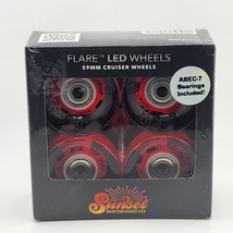 Sunset Skateboard Flare Led Wheels 59mm Cruiser Wheels Abec 7 Bearings New - $763.17 MXN