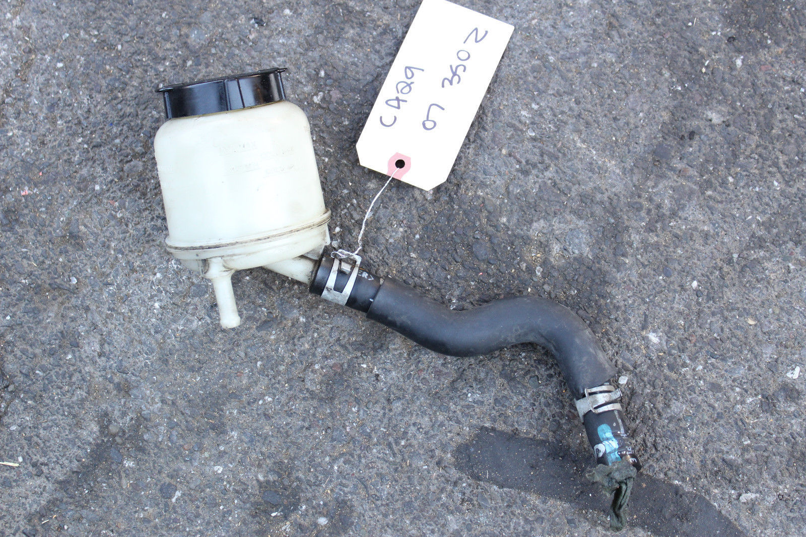 2007 NISSAN 350Z POWER STEERING RESERVOIR RESERVE BOTTLE TANK CAP &amp; HOSE... - $51.60