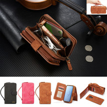 Portable Removable Leather Wallet Case For Samsung Note 10+ 9 8 5 S9+ S10 S7 S8 - £67.85 GBP