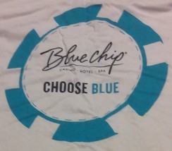 Hanes Cotton Blend Blue Chip Casino Short Sleeve White Size XL T Shirt - £7.99 GBP