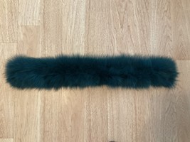 Adrienne Landau Rabbit&amp; Fox Fur Women’s Dark Green Collar Scarf 28” - $67.78 CAD