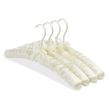 Whitmor Satin Padded Hangers Bone Set of 4 - £12.78 GBP