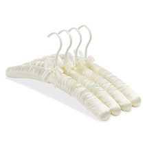 Whitmor Satin Padded Hangers Bone Set of 4 - £11.25 GBP