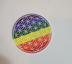 LGBTQ Pride Rainbow Sticker Decal Multi Color Circle Pattern Decor Geometric - £7.05 GBP