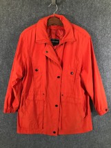 Gallery Jacket Overcoat Womens Size M Red Button/Zip 32 Inches Long - £21.60 GBP