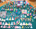 Polly Pocket Disney Princess Dolls Clothing Accessory Lot Clip On Rubber... - £130.49 GBP