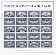Air Mail Jenny Plane in Blue - Mint Sheet of 20 Postage Stamps Scott 5281 - £32.07 GBP