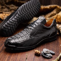 Genuine caiman hornback and original lizard skin Sneaker Shoes Crater Black image 8